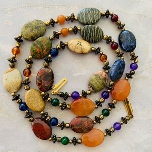 Multi Stones Beaded Necklace